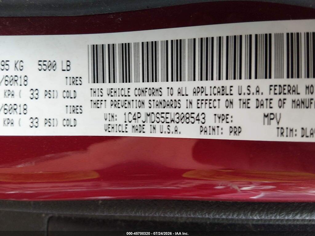 1C4PJMDS5EW308543 2014 JEEP CHEROKEE photo no. 9