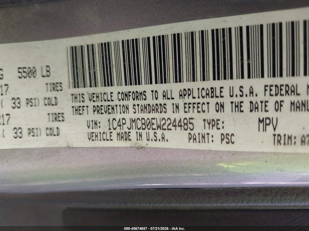 1C4PJMCB0EW224485 2014 JEEP CHEROKEE photo no. 9