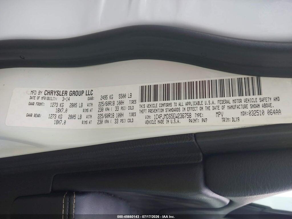 1C4PJMDS5EW236758 2014 JEEP CHEROKEE photo no. 9