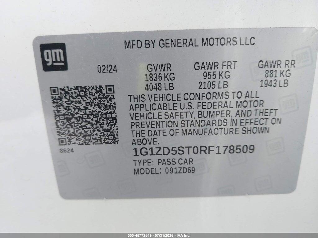 1G1ZD5ST0RF178509 2024 CHEVROLET MALIBU photo no. 9