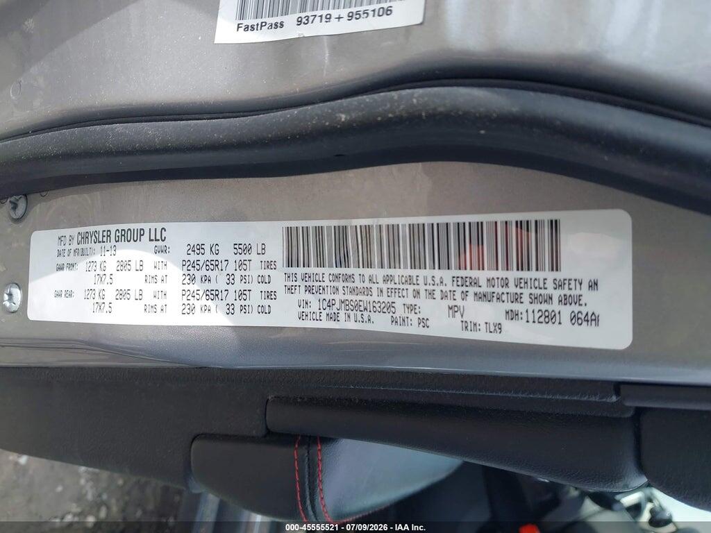 1C4PJMBS0EW163205 2014 JEEP CHEROKEE photo no. 9
