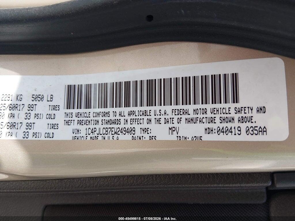 1C4PJLCB7EW249409 2014 JEEP CHEROKEE photo no. 9