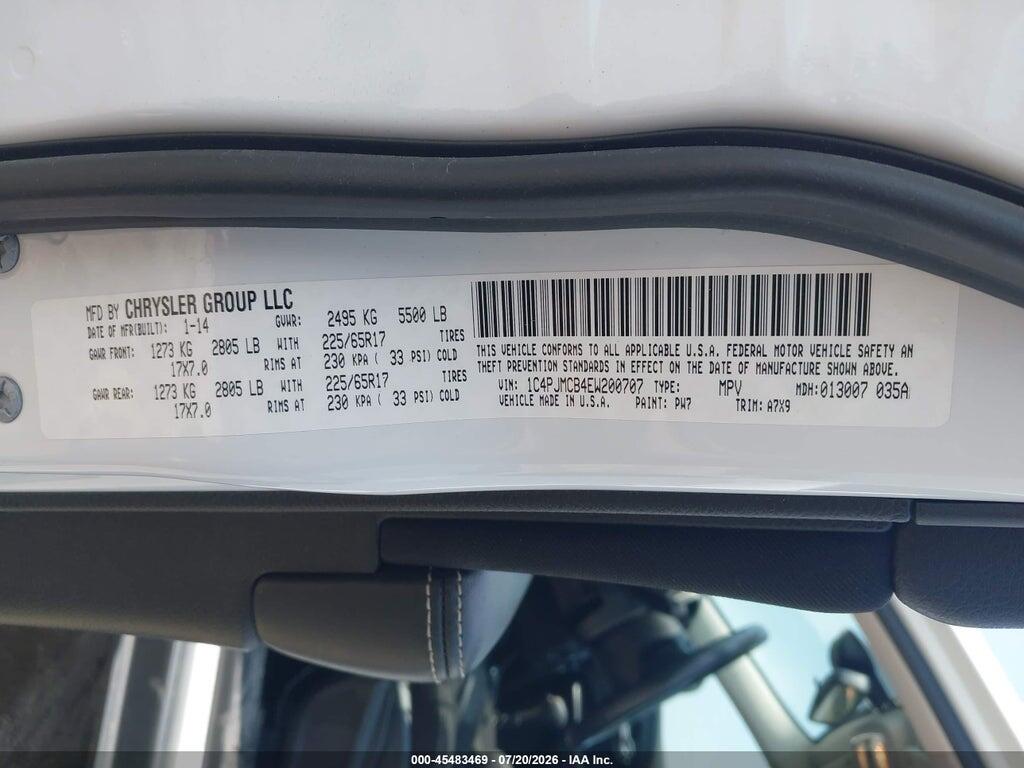 1C4PJMCB4EW200707 2014 JEEP CHEROKEE photo no. 9