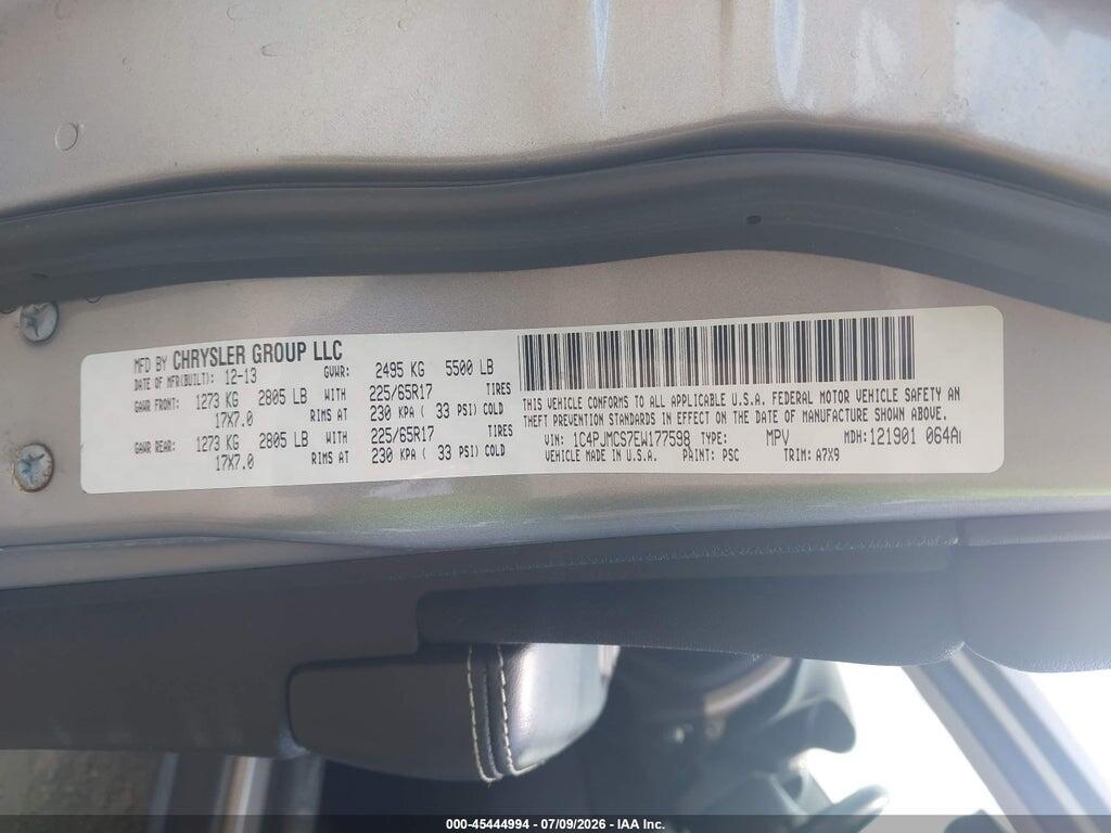 1C4PJMCS7EW177598 2014 JEEP CHEROKEE photo no. 9
