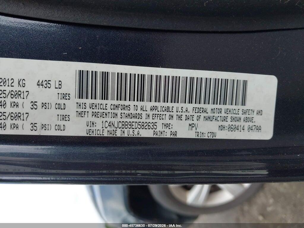 1C4NJCBB9ED582635 2014 JEEP COMPASS photo no. 9
