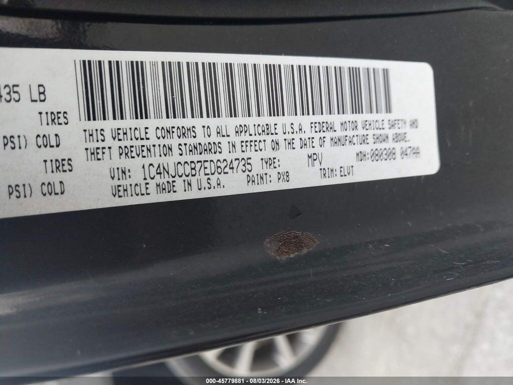 1C4NJCCB7ED624735 2014 JEEP COMPASS photo no. 9