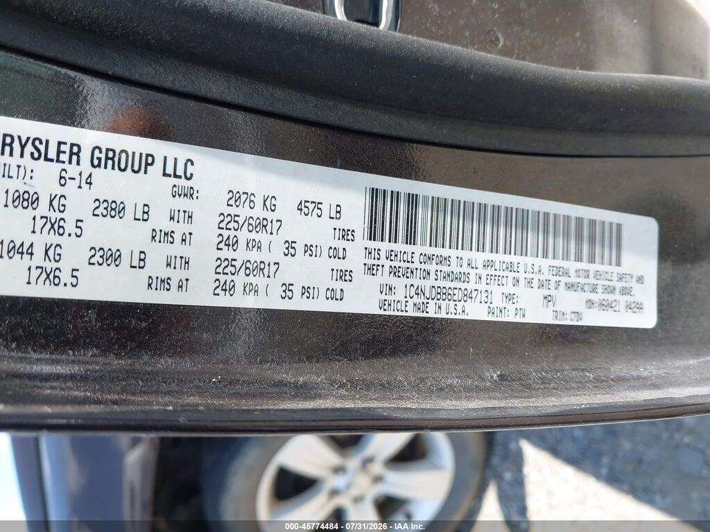 1C4NJDBB6ED847131 2014 JEEP COMPASS photo no. 9