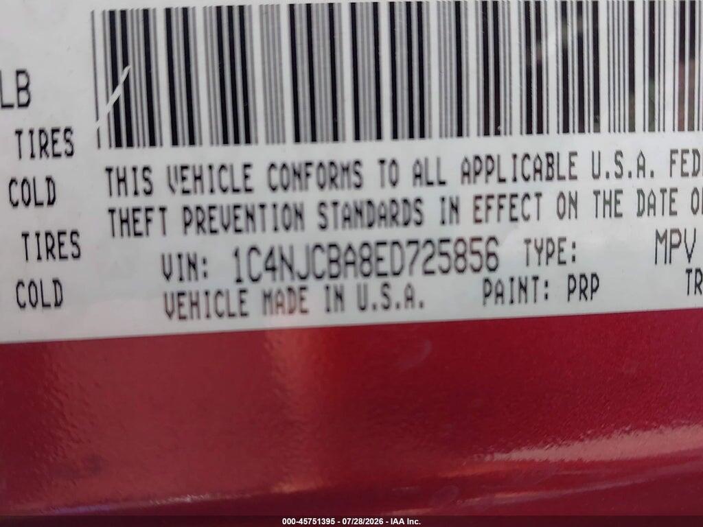 1C4NJCBA8ED725856 2014 JEEP COMPASS photo no. 9