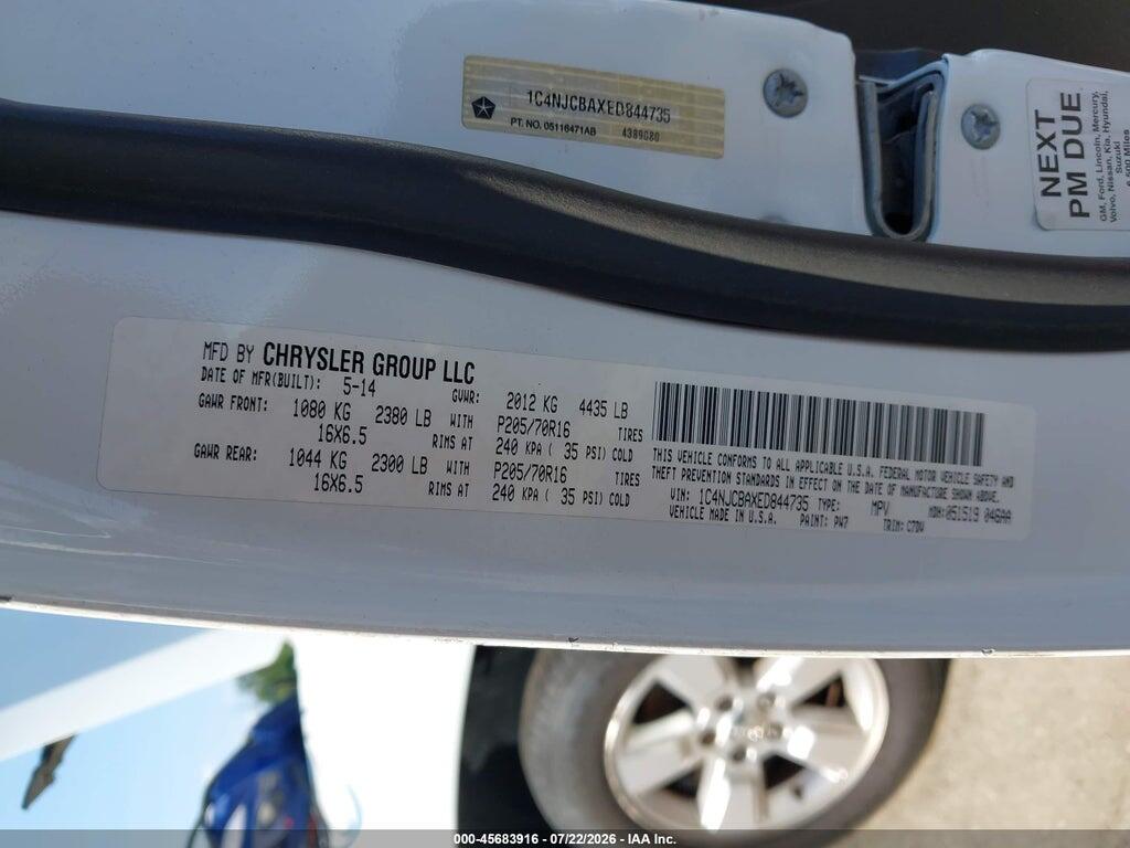 1C4NJCBAXED844735 2014 JEEP COMPASS photo no. 9