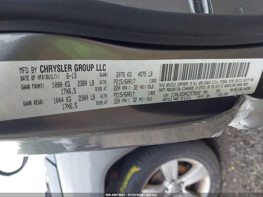 1C4NJDEB4ED575609 2014 JEEP COMPASS photo no. 9