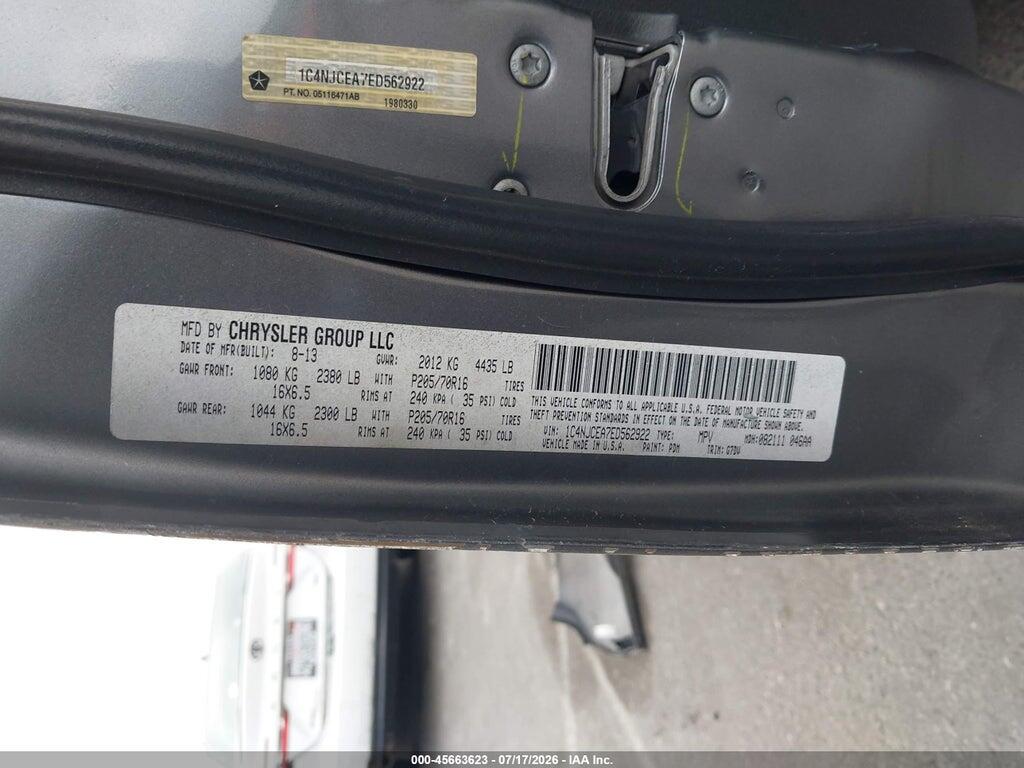 1C4NJCEA7ED562922 2014 JEEP COMPASS photo no. 9