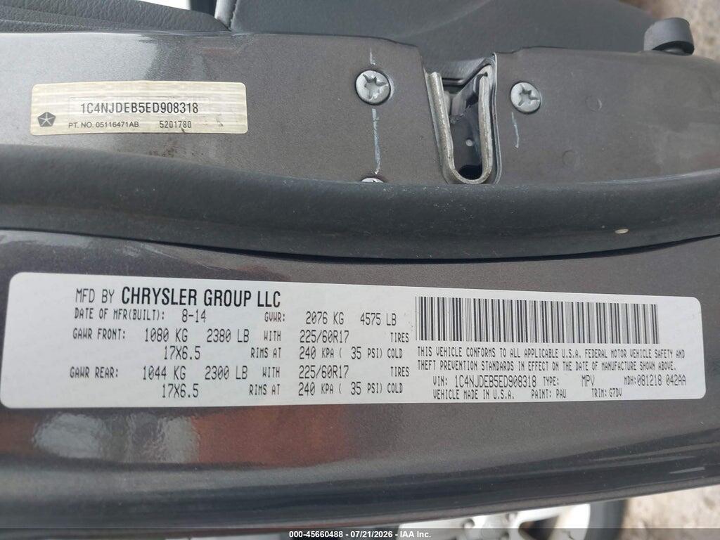 1C4NJDEB5ED908318 2014 JEEP COMPASS photo no. 9