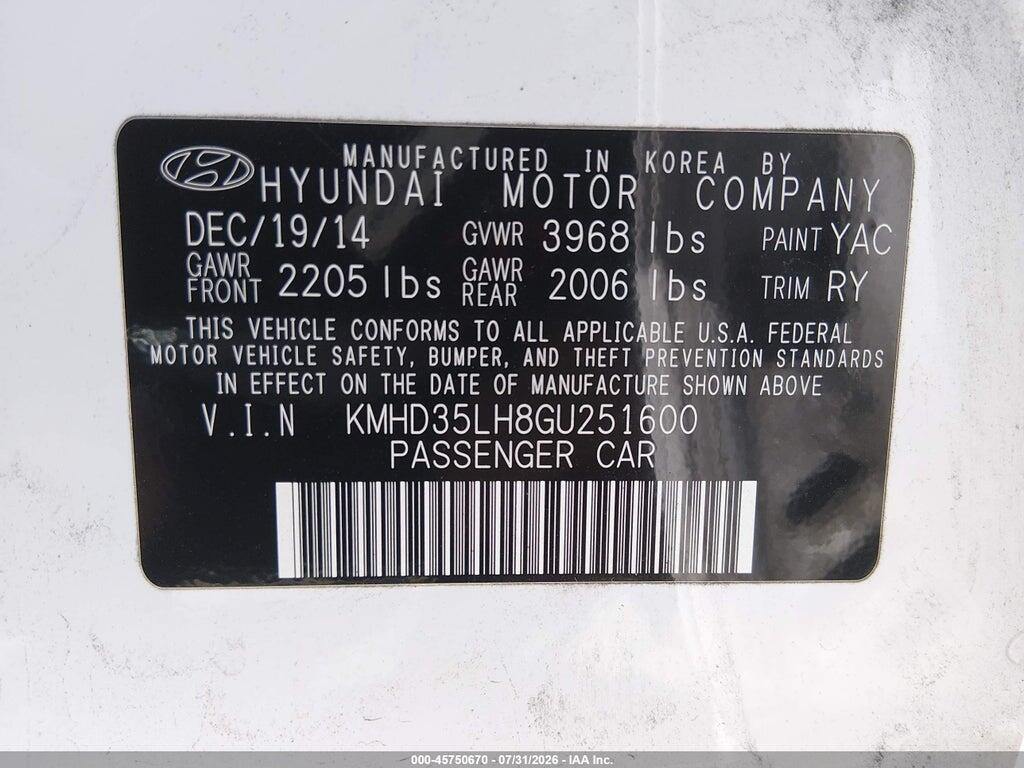 KMHD35LH8GU251600 2016 HYUNDAI ELANTRA GT photo no. 9