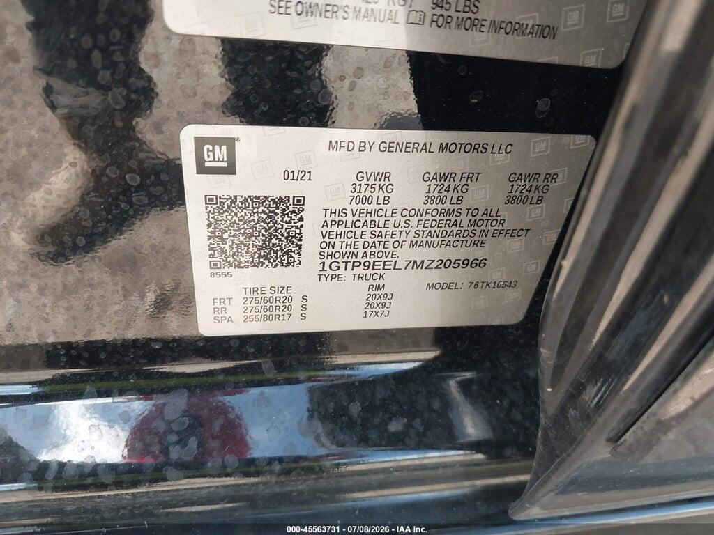 1GTP9EEL7MZ205966 2021 GMC SIERRA 1500 photo no. 9