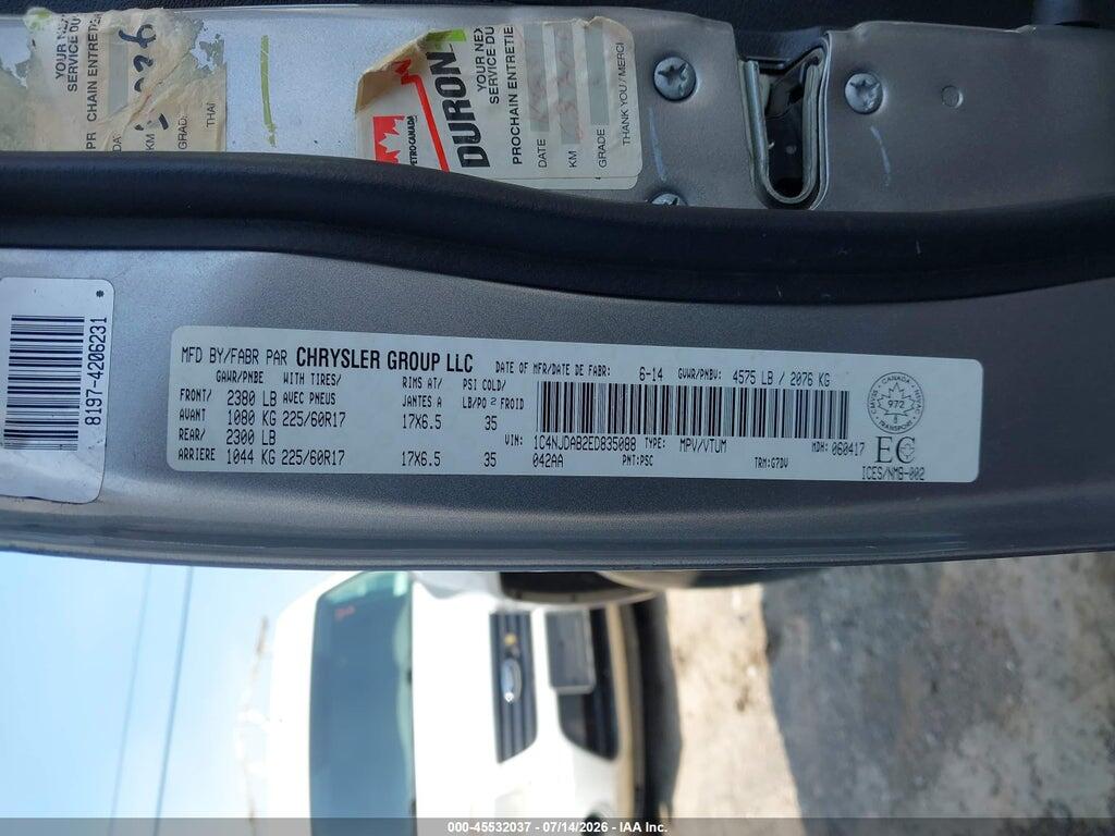 1C4NJDAB2ED835088 2014 JEEP COMPASS photo no. 9