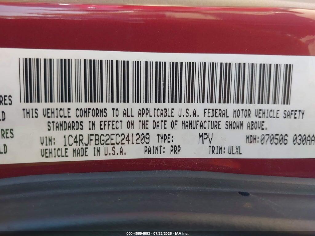 1C4RJFBG2EC241209 2014 JEEP GRAND CHEROKEE photo no. 9