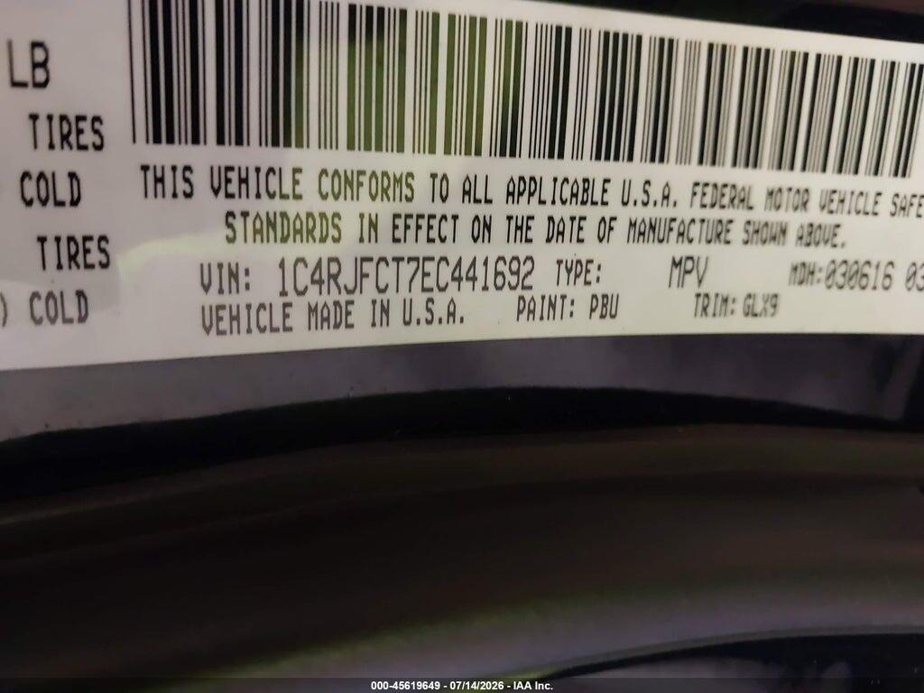 1C4RJFCT7EC441692 2014 JEEP GRAND CHEROKEE photo no. 9