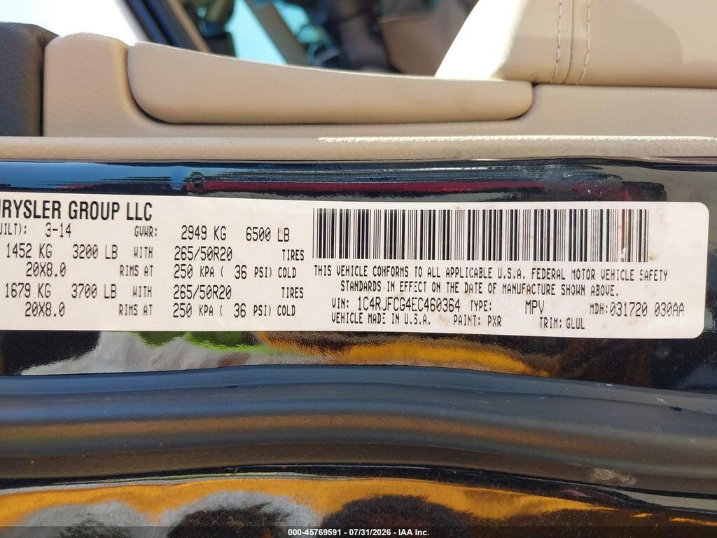 1C4RJFCG4EC460364 2014 JEEP GRAND CHEROKEE photo no. 9