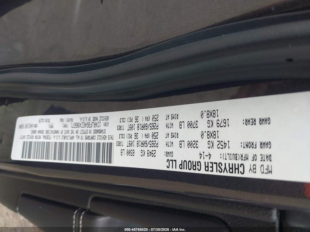 1C4RJFBG4EC496671 2014 JEEP GRAND CHEROKEE photo no. 9