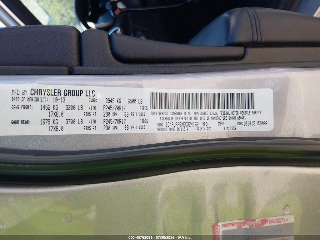 1C4RJFAGXEC324162 2014 JEEP GRAND CHEROKEE photo no. 9