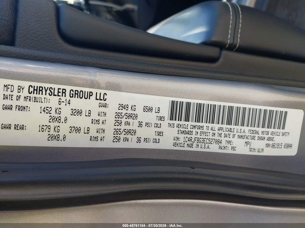 1C4RJFBG3EC527084 2014 JEEP GRAND CHEROKEE photo no. 9
