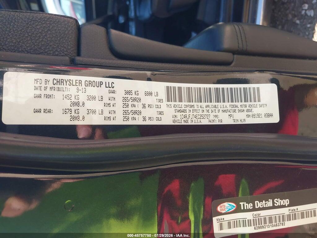 1C4RJFJT4EC252727 2014 JEEP GRAND CHEROKEE photo no. 9
