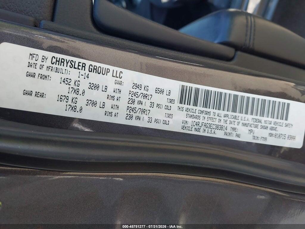 1C4RJFAG3EC383814 2014 JEEP GRAND CHEROKEE photo no. 9