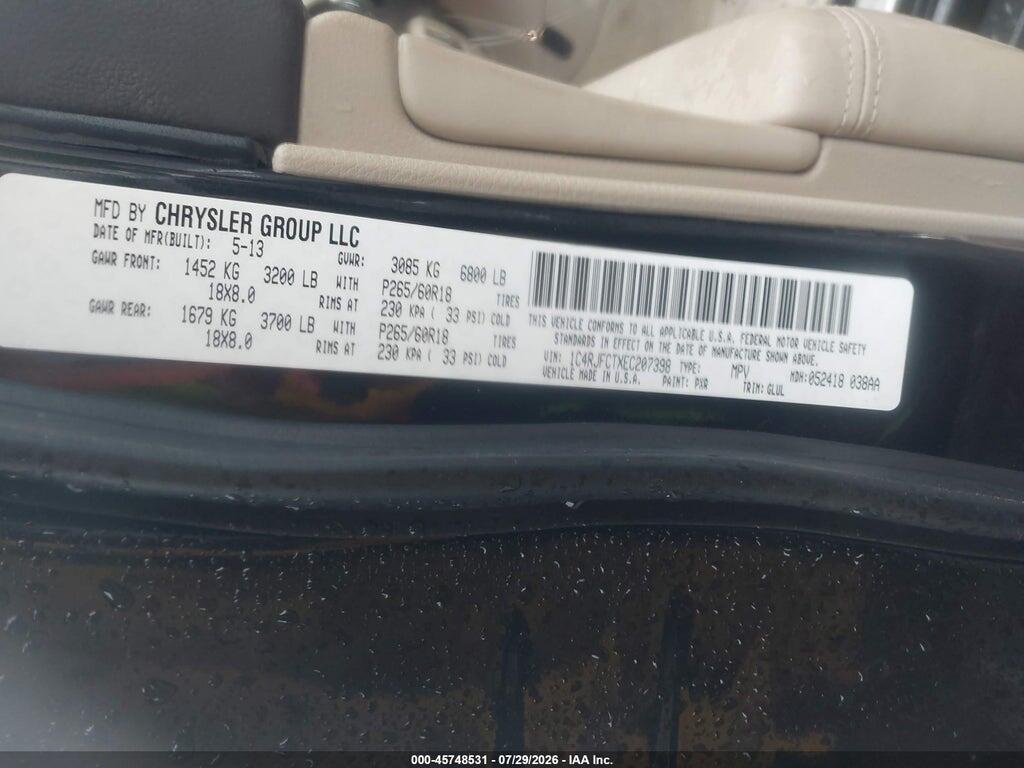 1C4RJFCTXEC207398 2014 JEEP GRAND CHEROKEE photo no. 9