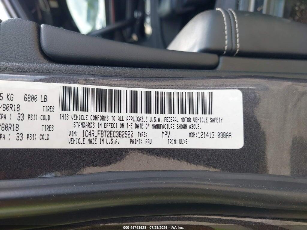 1C4RJFBT2EC362920 2014 JEEP GRAND CHEROKEE photo no. 9