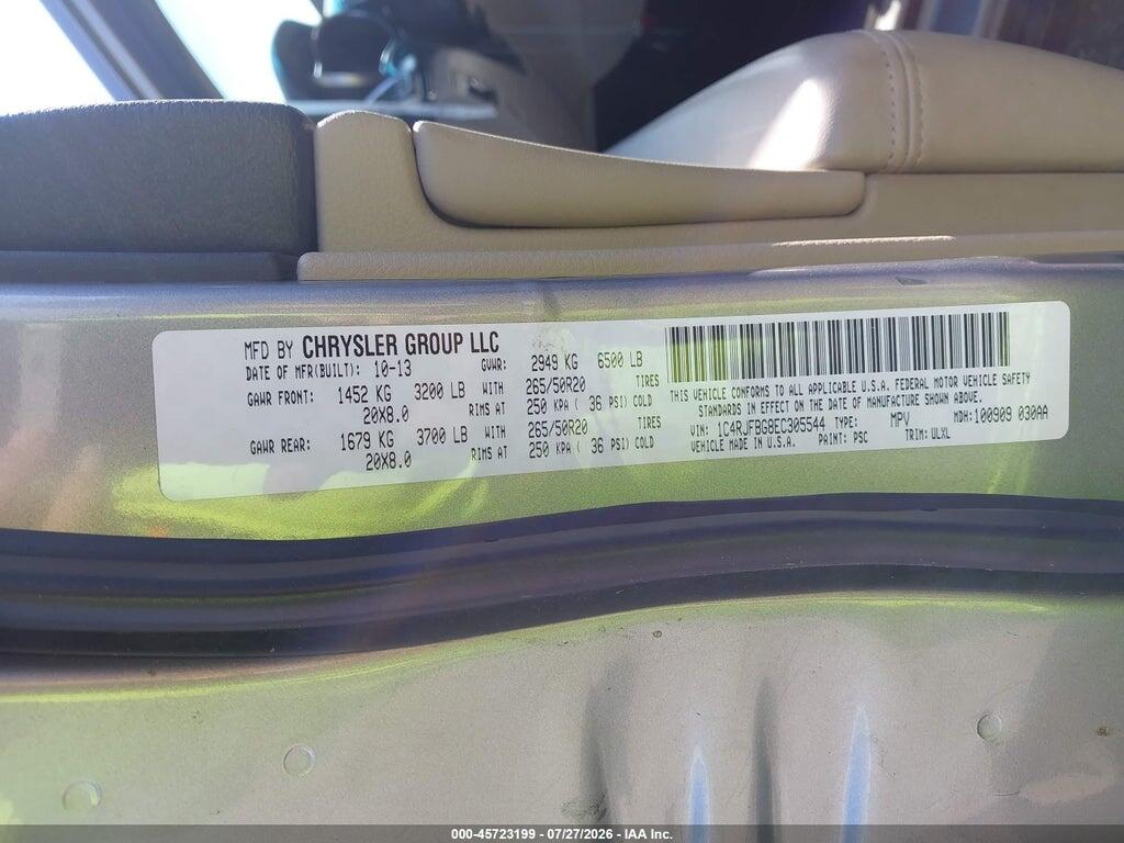 1C4RJFBG8EC305544 2014 JEEP GRAND CHEROKEE photo no. 9