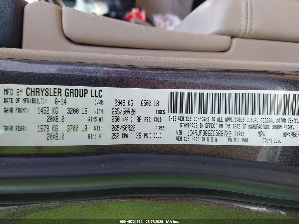 1C4RJFBG6EC566722 2014 JEEP GRAND CHEROKEE photo no. 9