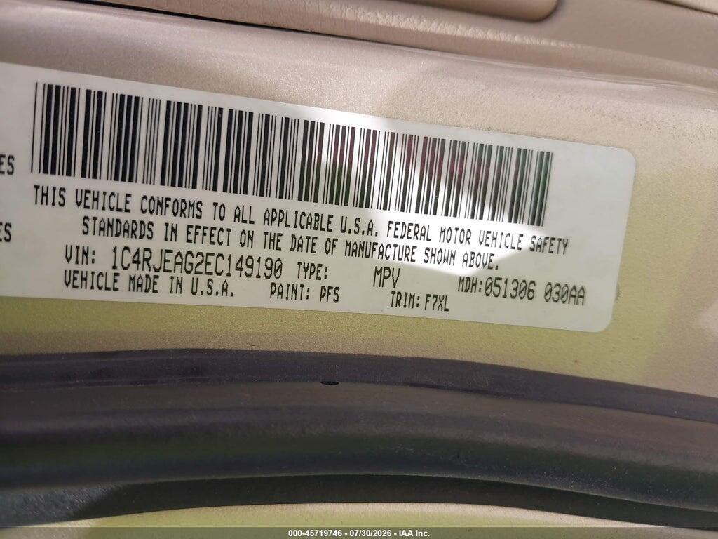 1C4RJEAG2EC149190 2014 JEEP GRAND CHEROKEE photo no. 9