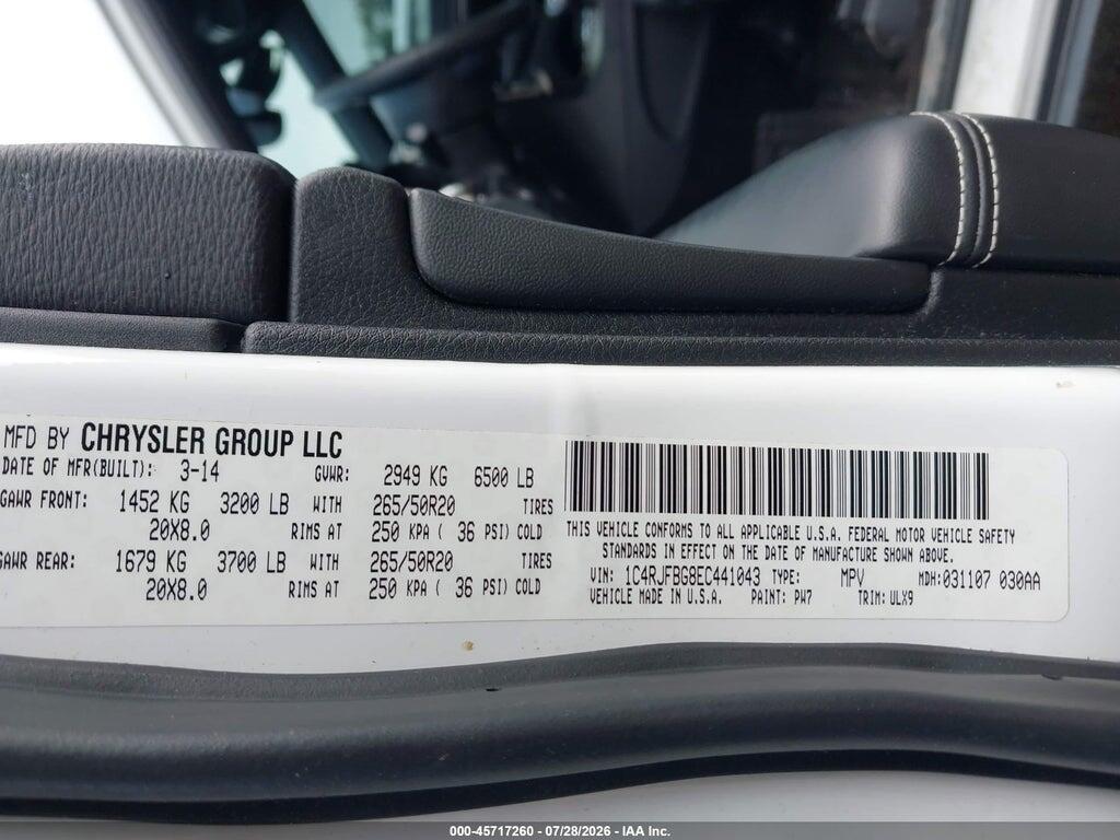 1C4RJFBG8EC441043 2014 JEEP GRAND CHEROKEE photo no. 9