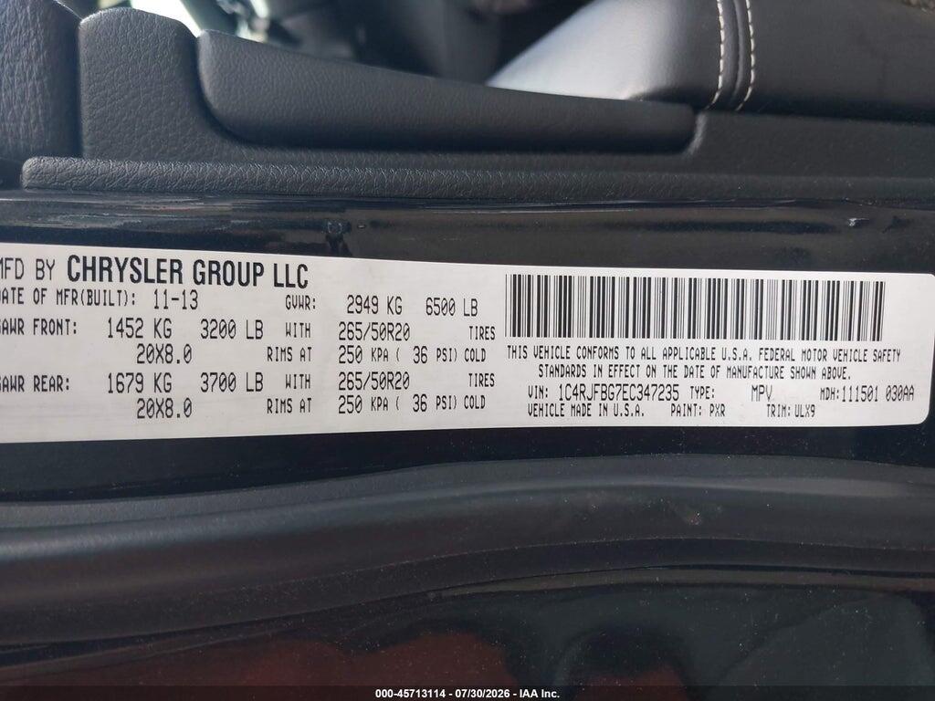 1C4RJFBG7EC347235 2014 JEEP GRAND CHEROKEE photo no. 9