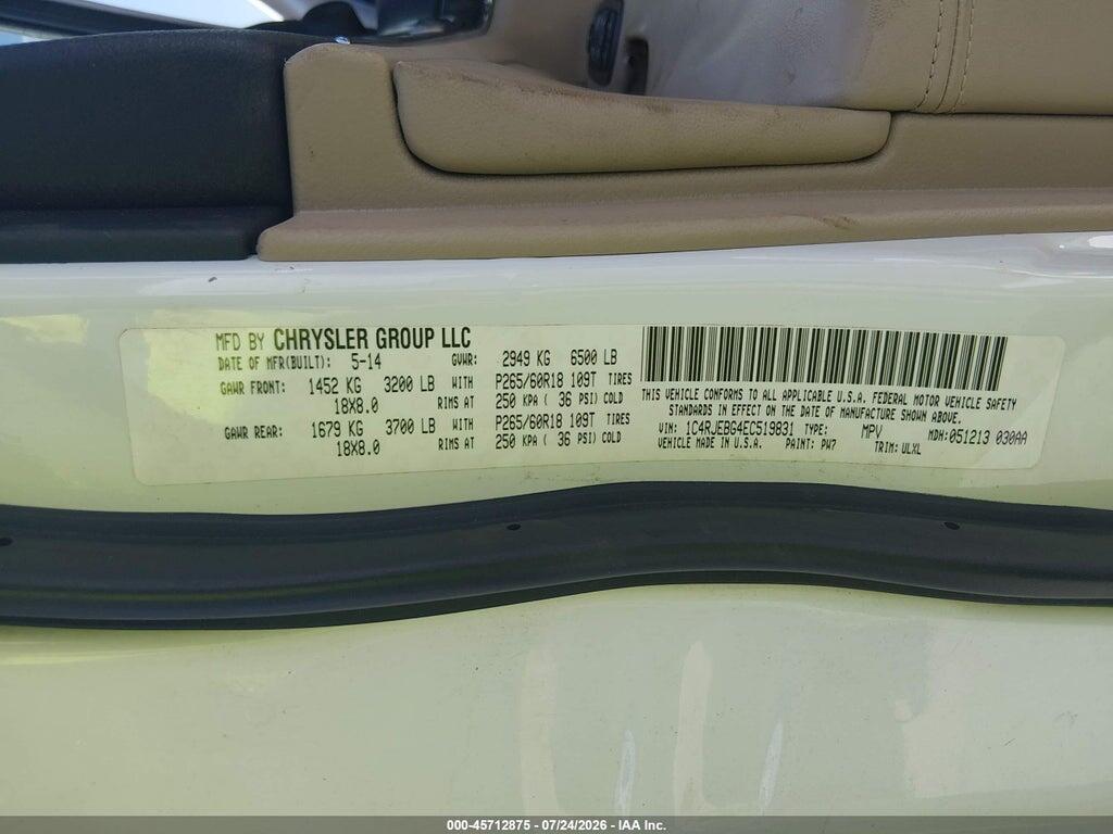 1C4RJEBG4EC519831 2014 JEEP GRAND CHEROKEE photo no. 9