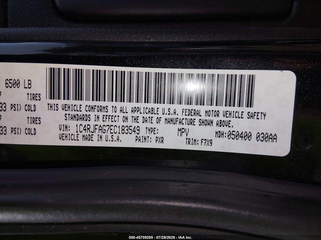 1C4RJFAG7EC183549 2014 JEEP GRAND CHEROKEE photo no. 9