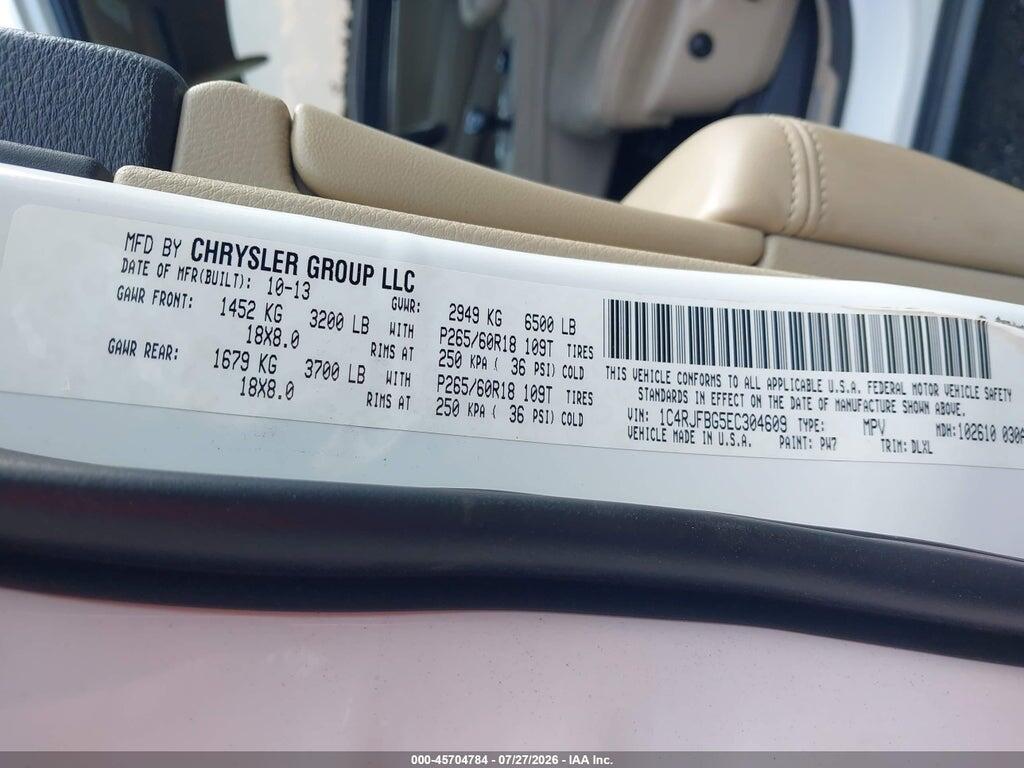1C4RJFBG5EC304609 2014 JEEP GRAND CHEROKEE photo no. 9