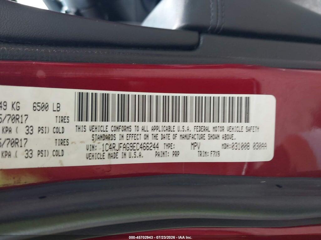 1C4RJFAG9EC466244 2014 JEEP GRAND CHEROKEE photo no. 9