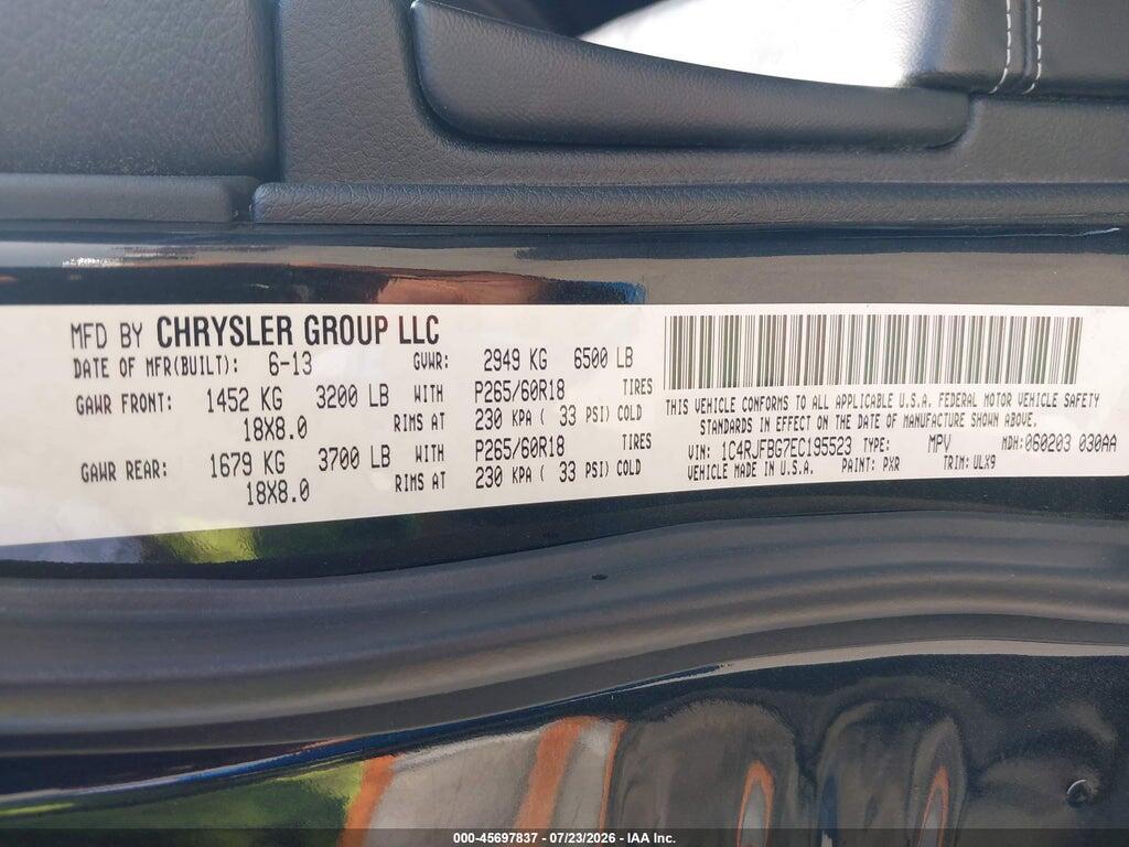 1C4RJFBG7EC195523 2014 JEEP GRAND CHEROKEE photo no. 9