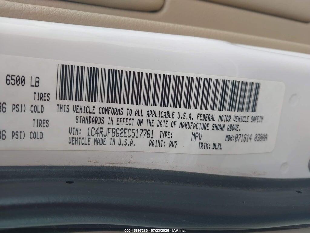 1C4RJFBG2EC517761 2014 JEEP GRAND CHEROKEE photo no. 9