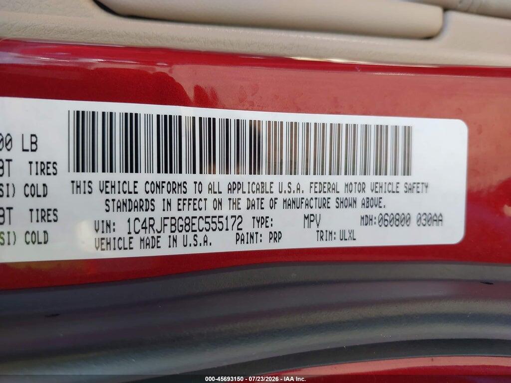 1C4RJFBG8EC555172 2014 JEEP GRAND CHEROKEE photo no. 9