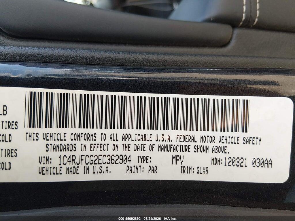 1C4RJFCG2EC362904 2014 JEEP GRAND CHEROKEE photo no. 9