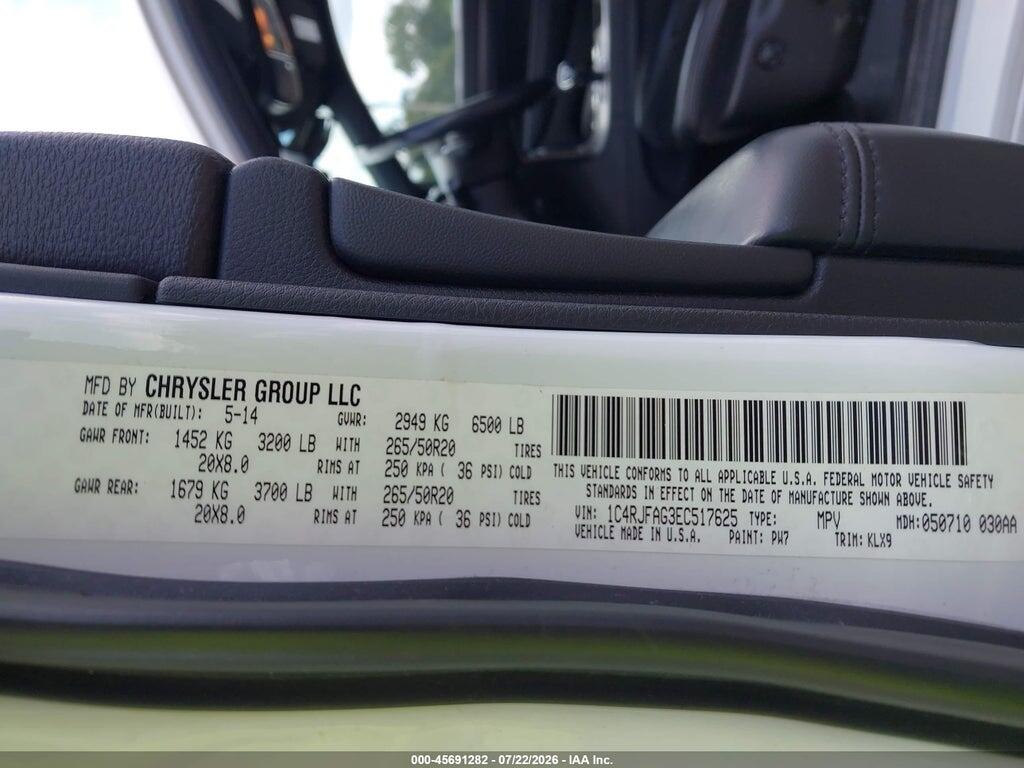 1C4RJFAG3EC517625 2014 JEEP GRAND CHEROKEE photo no. 9