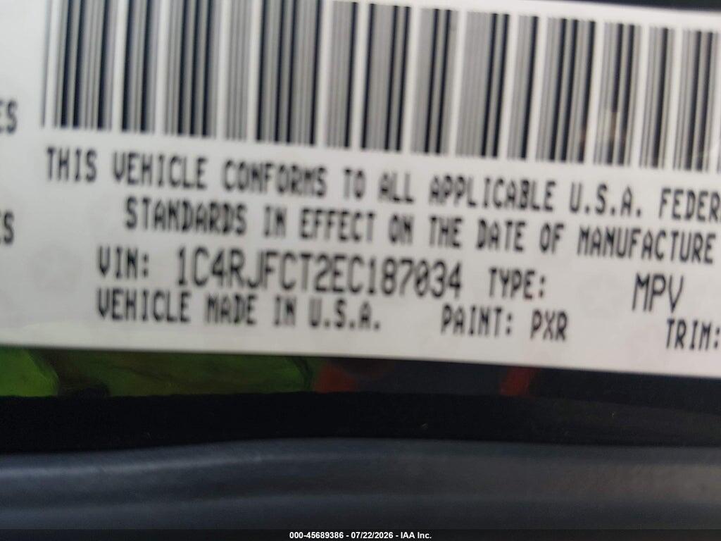 1C4RJFCT2EC187034 2014 JEEP GRAND CHEROKEE photo no. 9