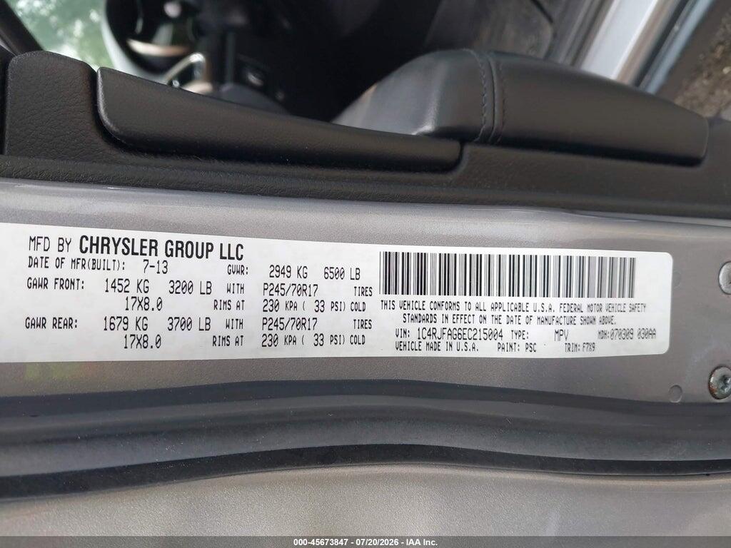 1C4RJFAG6EC215004 2014 JEEP GRAND CHEROKEE photo no. 9
