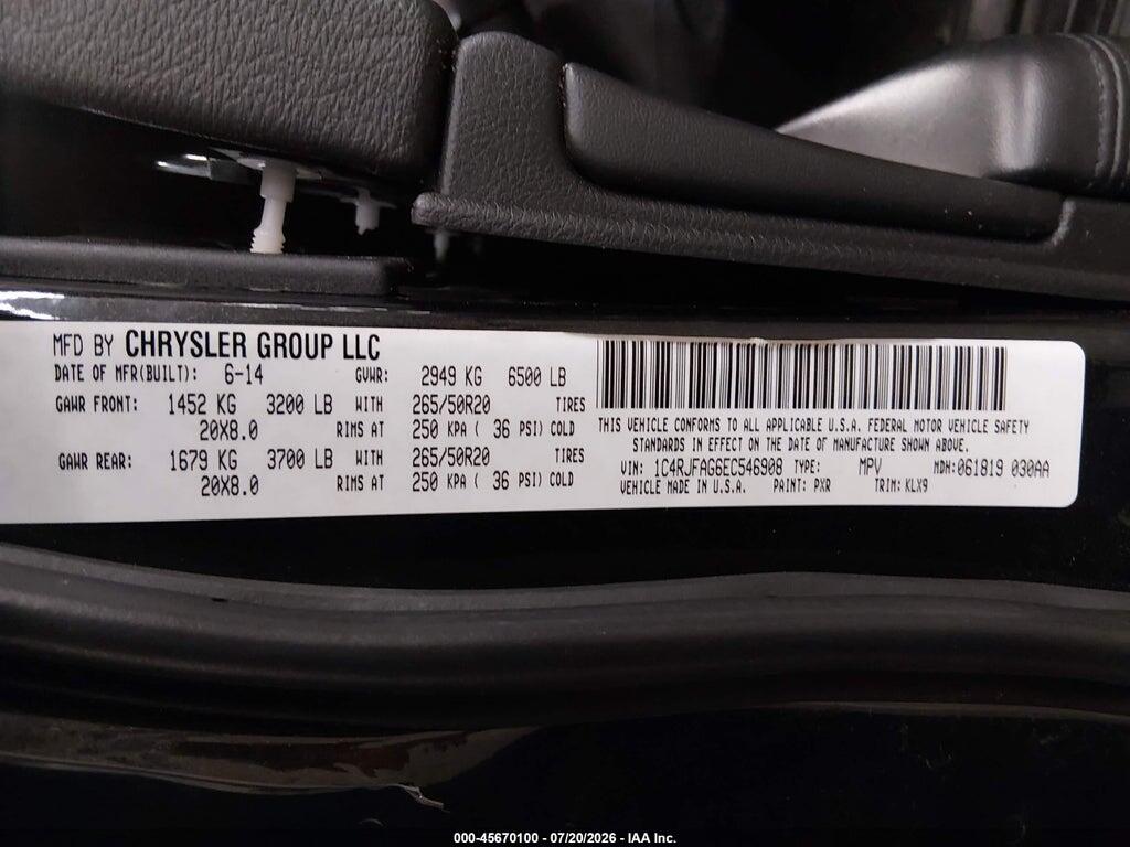 1C4RJFAG6EC546908 2014 JEEP GRAND CHEROKEE photo no. 9