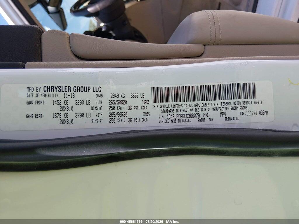 1C4RJFCG6EC366079 2014 JEEP GRAND CHEROKEE photo no. 9
