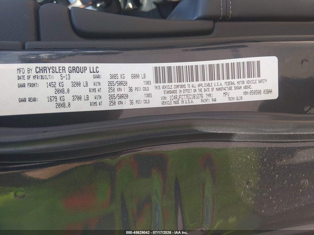 1C4RJFCT7EC181276 2014 JEEP GRAND CHEROKEE photo no. 9