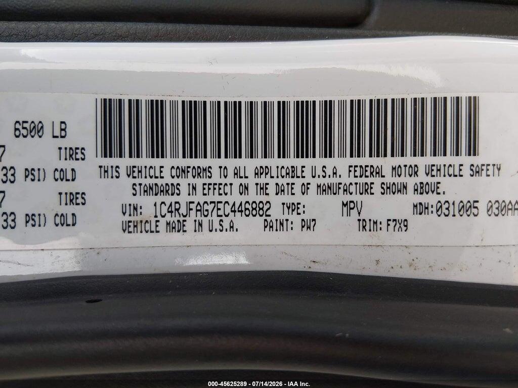 1C4RJFAG7EC446882 2014 JEEP GRAND CHEROKEE photo no. 9