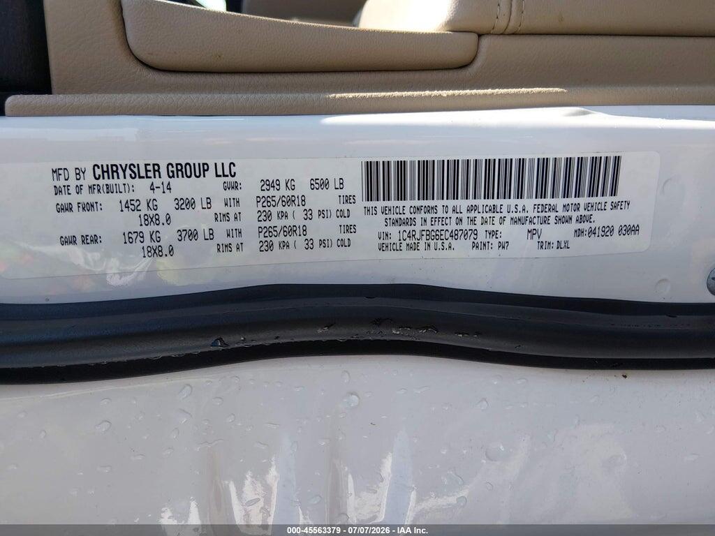 1C4RJFBG6EC487079 2014 JEEP GRAND CHEROKEE photo no. 9